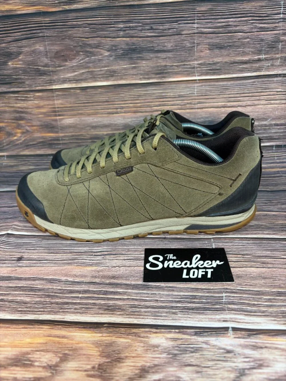 Oboz Men's Bozeman Low Leather Olive Green Suede Athletic Hiking Shoes Size 12